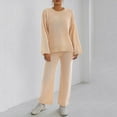 thumbnail image 6 of Wensltd Womens 2 Piece Sets Lounge Long Sleeve Tops and Wide Leg Pants Fall Fashion Outfits Clothes, 6 of 8