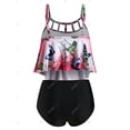 thumbnail image 2 of Más el tamaño de Ombre de la mariposa Imprimir superposición de Tankini del traje de baño Rosegal  Mangas largas de talla grande, 2 of 5