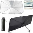 thumbnail image 1 of Car Sunshade Windshield Sun Shade, Titanium Silver Cloth Foldable Windshield Sun Shade Umbrella, 1 of 5