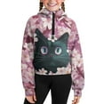 thumbnail image 5 of Uourmeti Cherry Blossom Cat Hiking School Sweatshirt with Pocket College Sweatshirts Sports Sweatshirts Basketball Sweatshirt Size 7-8 Black, 5 of 7
