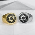 thumbnail image 5 of Judaism Hexagram Star of David Rings 14K Yellow Gold Mens Rings Israel Jewish Jewelry Birthday Gift, 5 of 6