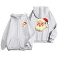 thumbnail image 6 of Telankuip Women's 2025 Christmas Oversized Zip-Up Hoodies Fall Winter Warm Comfy Long Sleeve Sweatshirts Cute Santa Claus Printed X-Mas Holiday Full Zipper Hooded Jacket White XL, 6 of 8
