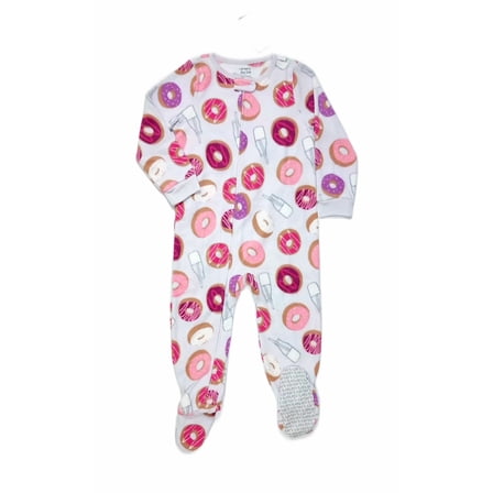 Carter's Girl's Milk and Donuts Print Fleece Footed Pajama Sleeper, Size 3T