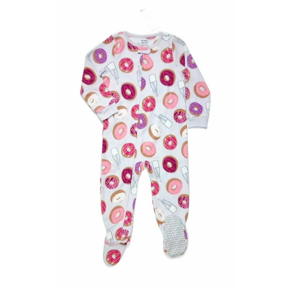 Carter's Girl's Milk and Donuts Print Fleece Footed Pajama Sleeper, Size 3T
