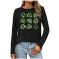 thumbnail image 4 of HAiming Womens St Patrick's Day Shirts Long Sleeve T-Shirts Crewneck Shamrock Casual Tee Shirts Tops, 4 of 5