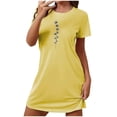 thumbnail image 2 of Wancir Women's Soft Floral Print Lounge Dress, Plus Size Short Round Neck Nightdress, 2 of 5