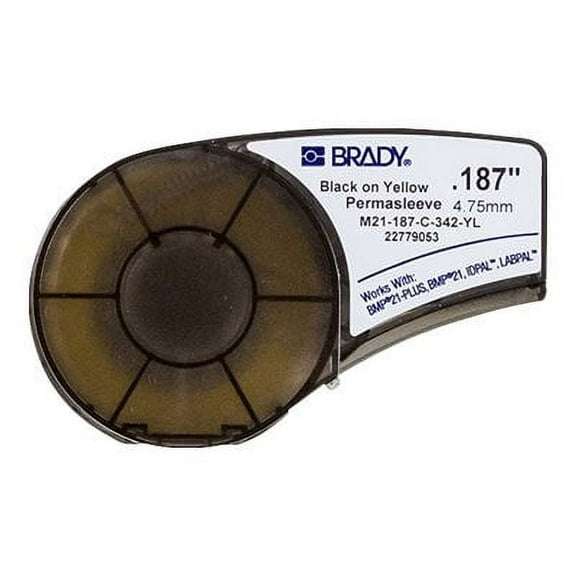 Yellow Heat Shrink Wire and Cable Labels for Brady M210 and M211, 3/16in dia