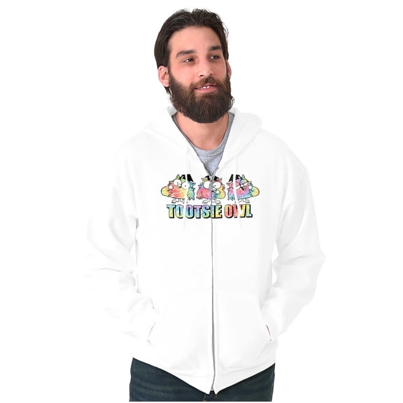 Tootsie Pop Mr Owl Mascot Tie Dye Zip Up Hoodie Men's Women's Brisco Brands S