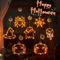 thumbnail image 3 of Lámpara de luz de ventana de Halloween con ventosa, decoraciones de Halloween, calabaza naranja, fantasma, murciélago, funciona con pilas, nueva, 3 of 4
