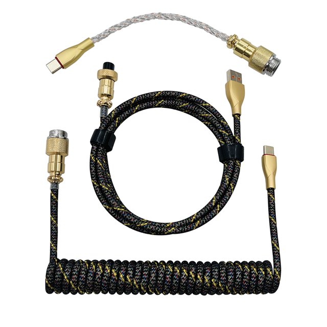 Cable USB tipo C Teclado mecánico RGB Conector de aviación personalizado Kuymtek ordenadores de escritorio Conector de aviación