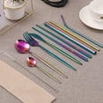 thumbnail image 3 of 10Pcs Portable Cutlery Set Stainless Steel Travel Cutlery Set Portable Utensil Flatware Set Including Cutter Fork Spoons Chopsticks Straws Cutlery Set with Storage Bag for Travel Camping, 3 of 11