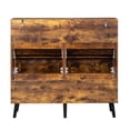 Barn Door Shoe Cabinet - 4 Drawers, Black Metal Handle - 106cm Entryway ...