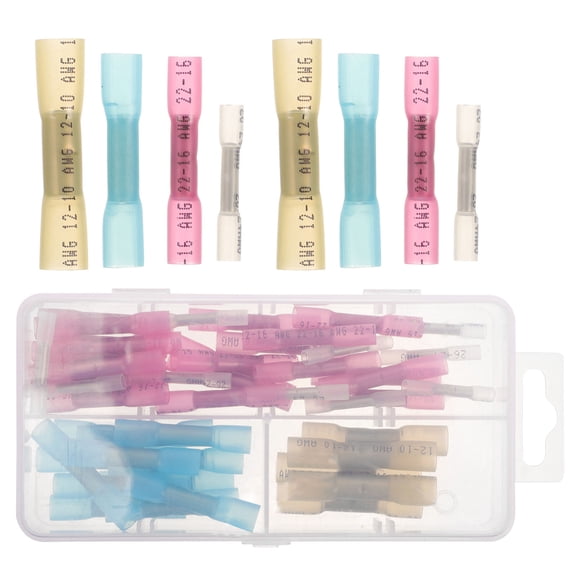 OHOIOLLA 50Pcs Automotive Connectors Heat Shrink Butt Connectors for Electrical Wire Connection and Waterproof