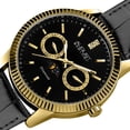 thumbnail image 2 of Men's Swiss Quartz Multifunction Diamond Leather Black Strap Watch, 2 of 4