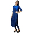 thumbnail image 4 of Bimba Womens Mandarin Collar Blue Kurta Straight Ladies Cotton Kurti Clothing, 4 of 7