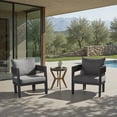 thumbnail image 2 of Safavieh Viola Metal Outdoor Armchair - Set of 2, Black/Gray, 2 of 13