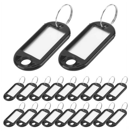 20 key fobs with key label-black