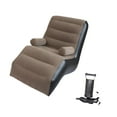 thumbnail image 4 of jicheng Lazy Sofa Inflatable Sofa Chair with Hand Pump with Armrest Floor Lounger Indoor Sofa for Outdoor Beach Balcony brown, 4 of 9
