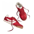 thumbnail image 5 of LUCKY STEP Retro Sneakers Thin Sole Lace up Lightweight Casual Shoes,Red,Womens, 5 of 6