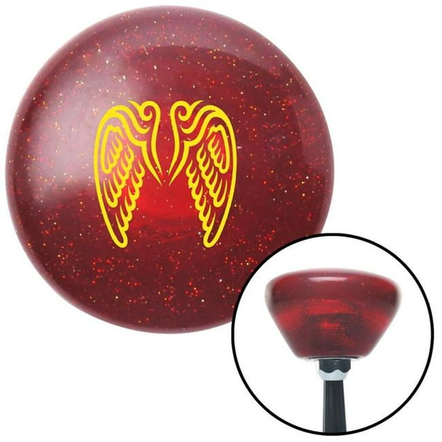 Bouton de Changement de Vitesse en Flocons de Métal Rétro Rouge avec M16 x 1,5 Insert Levier de Vitesses Brody