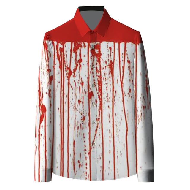 Chemise Décontractée à Manches Longues Imprimée 3D pour Hommes Halloween Mode Confortable pour Automne