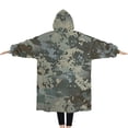 thumbnail image 2 of Oversized Wearable Blanket Hoodie,Gray Green Camo Textured Pattern Sherpa Blanket Hoodie with Super Pockets,Super Warm Fuzzy Pullover for Women & Men, 2 of 6