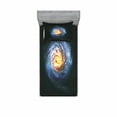 thumbnail image 1 of Ambesonne Galaxy Fitted Sheet & Pillow Sham Set, Mysterious Space Road, Twinxl, Blue Yellow Black, 1 of 3