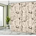 thumbnail image 4 of Ambesonne Retro Shower Curtain, Octopus Crab Seahorse, 69"Wx75"L, Beige Brown, 4 of 4