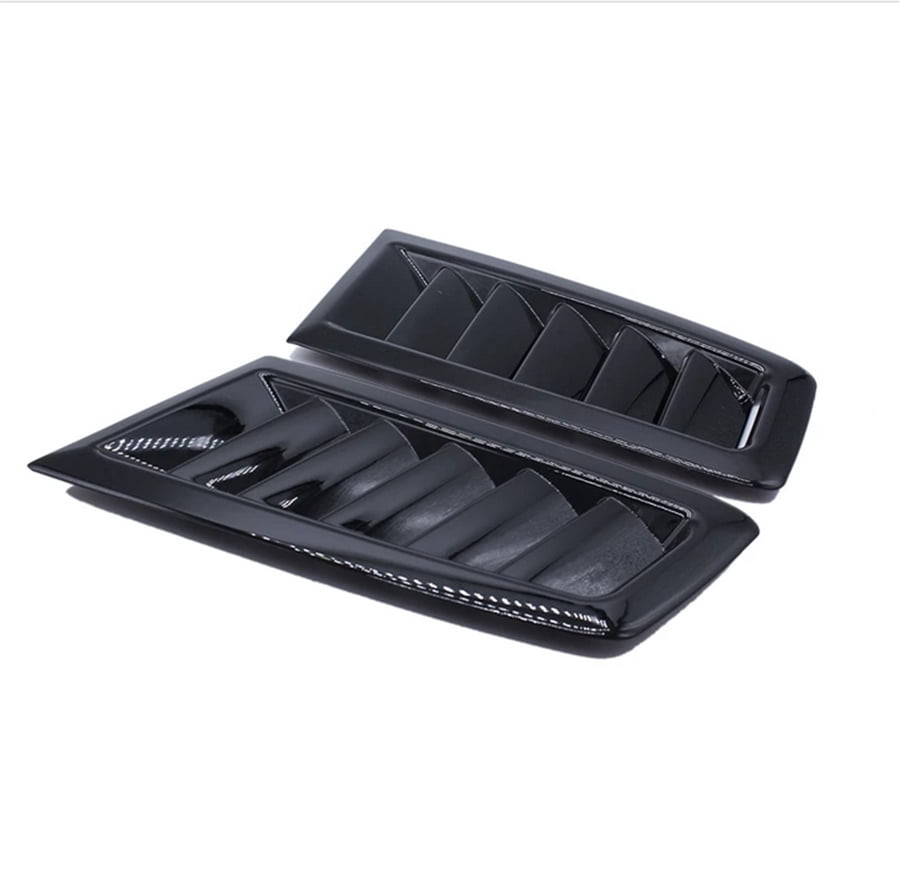 2PC Universal Gloss Black Car Front Air Flow Intake Scoop Vent