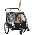 thumbnail image 1 of Aosom Child Bike Trailer with Storage, 5 Point Harness, Baby Stroller Grey, 1 of 10