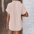 thumbnail image 5 of Yubnlvae Pink Womens Blouses Casual Tops Batwing Sleeve Pocket Patched Shirt Casual Work T Shirts Double Layer Wrinkled Fabric, M, 5 of 9