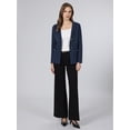 thumbnail image 2 of INSPIRE CHIC Women's Sweater Blazer Business Casual Lapel Neck Button Knit Suit Jacket with Pockets M Navy Blue, 2 of 5