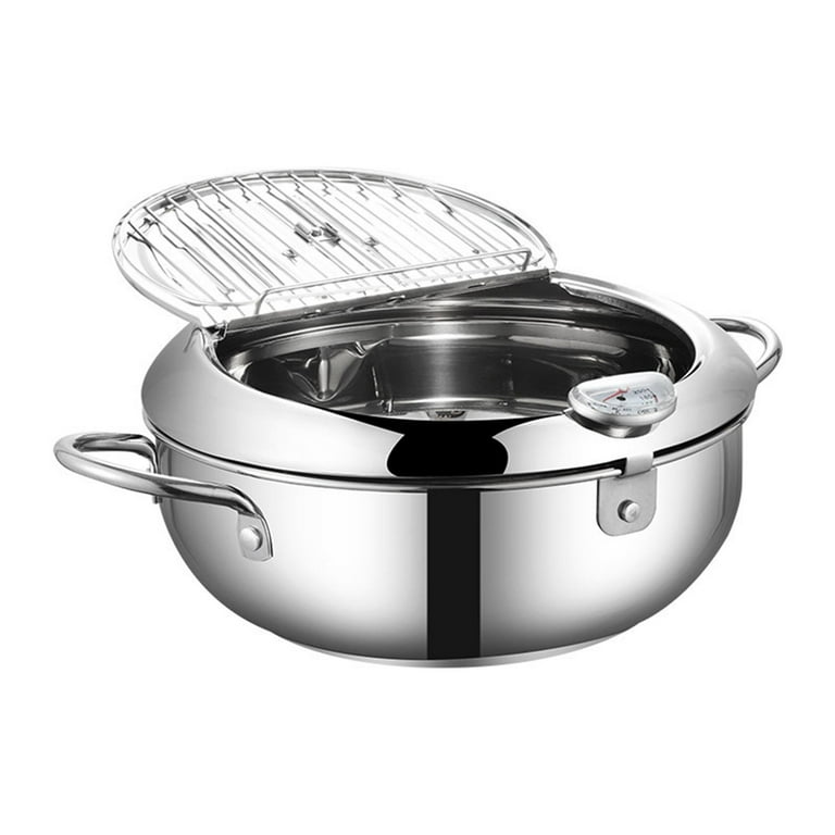 Self Draining Deep Fryer Pot with Lid and Thermometer– PSAUD