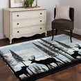thumbnail image 3 of Deer Bear Runner Rug 2.7x5 FT, Non Slip Entryway Carpet, Retro Farmhouse Trees Forest Wooden Grain Washable Soft Floor Carpet Entrance Mat Non-Shedding Throw Rug for Hallway Laundry Room Bedside, 3 of 9