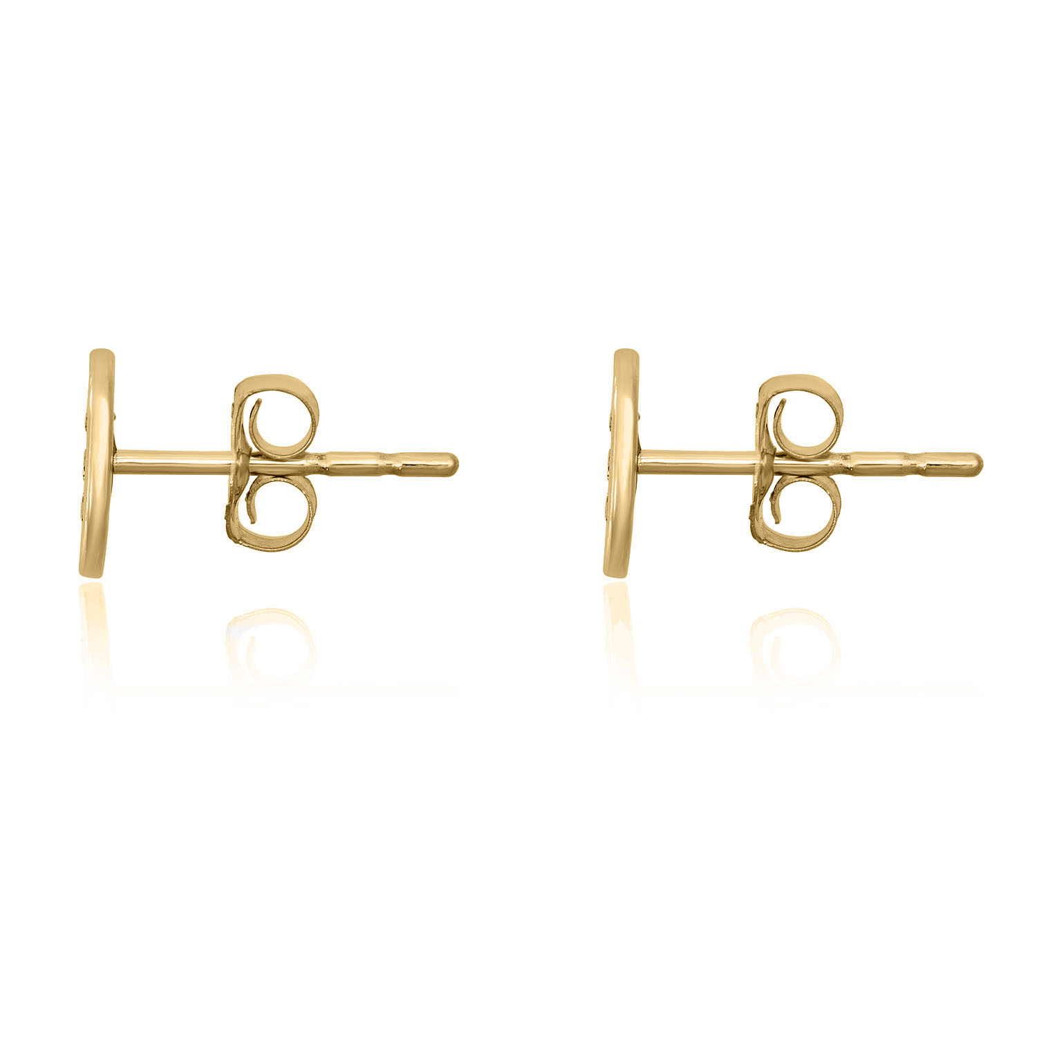 AVORA 10K Yellow Gold Simulated Diamond CZ Initial "D" Stud Earrings