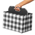 thumbnail image 3 of mDesign Holiday Storage Box for Gift Wrapping/Bows, Buffalo Plaid Black/White, 3 of 6