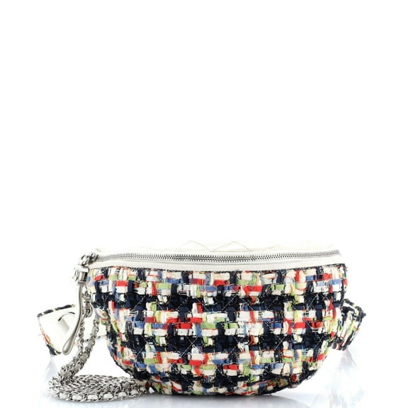 Pre-Owned Convertible Waist Bag Tweed with Quilted Leather By Rebag