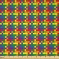 thumbnail image 2 of Ambesonne Abstract Fabric by the Yard Microfiber, Pixel Art LGBT Flag, 2 Yards, Persian Blue Yellow, 2 of 2