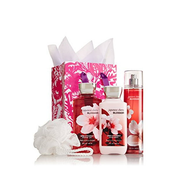 Bath & Body Works Fleur de Cerisier Japonais 4 Pièces Cadeau (4 Pièces)