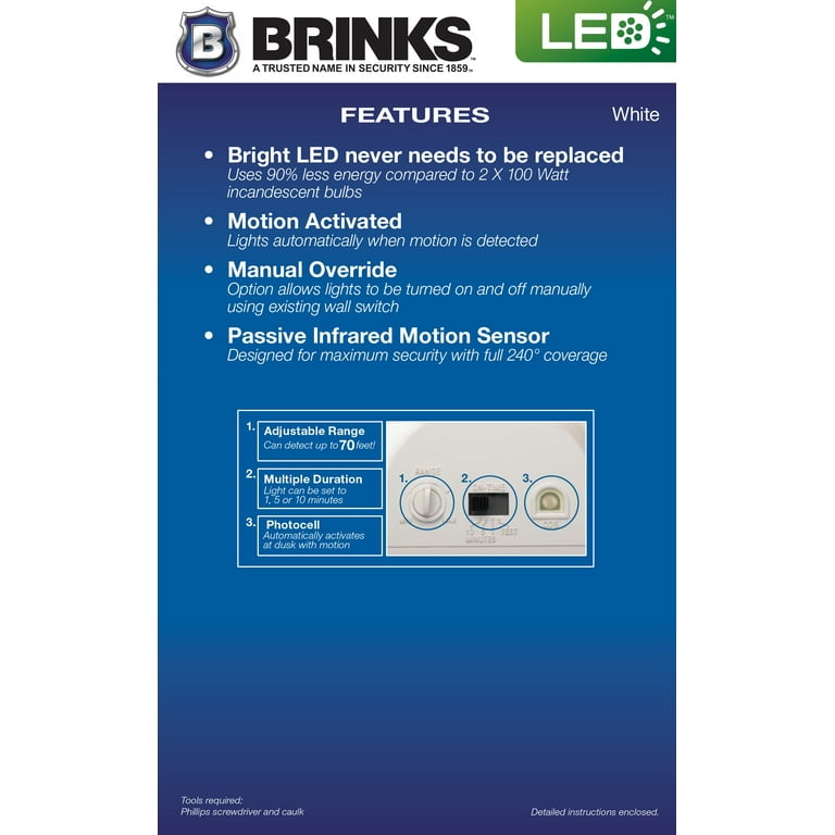 Brinks motion sale sensor light manual