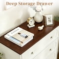 thumbnail image 4 of Ktaxon Large 5 Drawer Dresser Solid Wood Chest of Drawers with Soft Close Slides Storage Cabinet for Bedroom Living Room Entryway Brown & White, 4 of 7