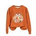 thumbnail image 2 of YVNAURA Women's Oversized Halloween Letter Print Sweatshirt Round Neck Long Sleeve Pullover Funny Spooky Season Graphic Top Vintage Casual Fall Sweatshirt 1 Pack, Orange,L, 2 of 4