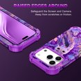 thumbnail image 2 of CASEFIV for iPhone 17 Pro Max Case,Glow in The Dark Three Layer Heavy Duty Shockproof Protection Hard Plastic Bumper +Soft Silicone Rubber Protective 6.9 inch Case,Purple Owl, 2 of 7
