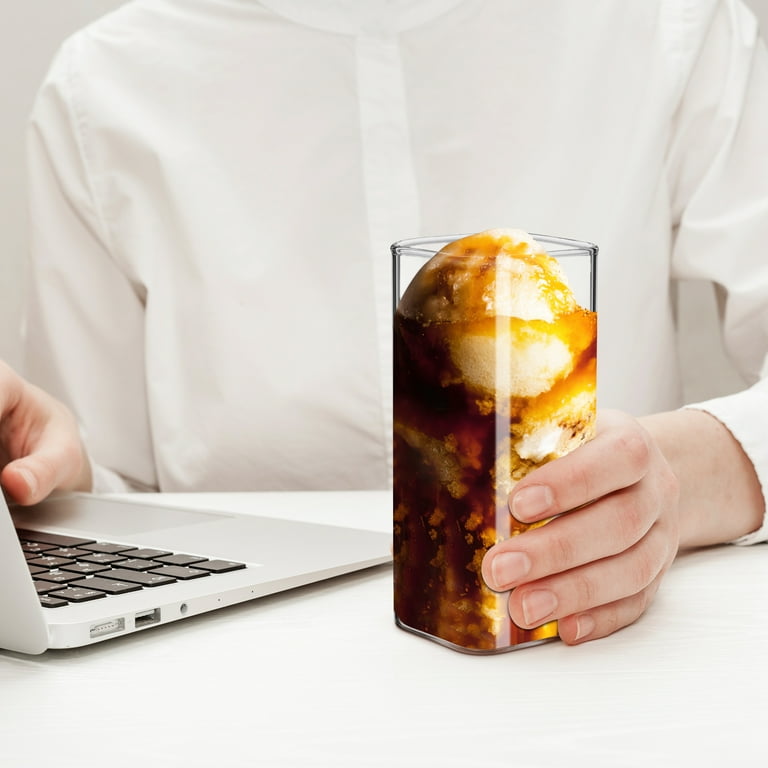 Tall Glass Beverage Drinking Cups: Square Beverage Tumbler Tall Glass Beverage Drinking Cups: Square Beverage Tumbler