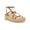 Cognac, variant on Womens Verano Faux Leather Ankle Strap Wedge Sandals