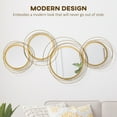 thumbnail image 4 of HOMCOM Metal Wall Art Mirror Decor Modern Wall Sculpture, Gold, 4 of 10