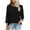 Black—Top, variant on Womens 3/4 Sleeve Shirts Casual Waffle Crewneck Tops Fashion Lace Patchwork Sleeve T-Shirts Fall Lightweight Blouses