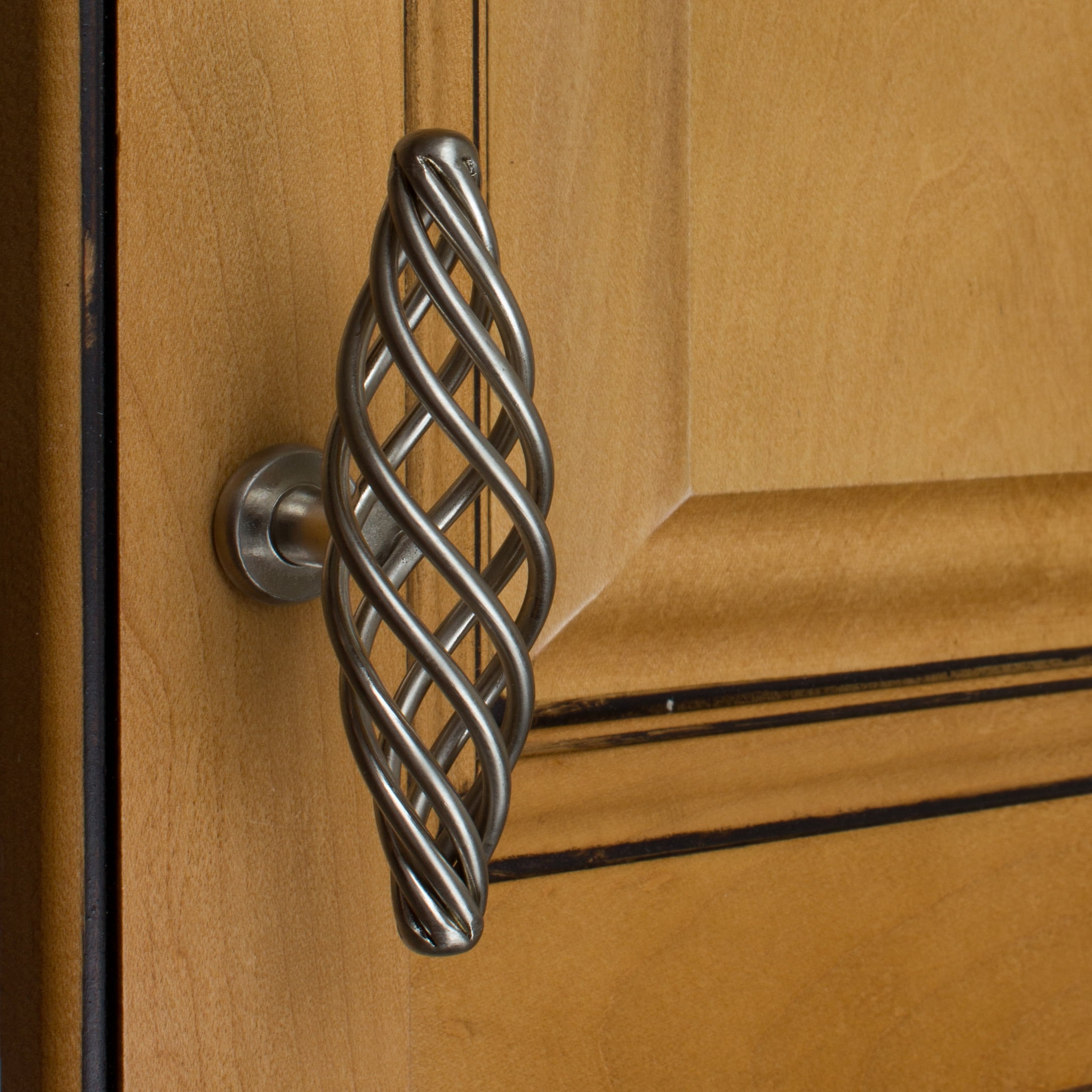 GlideRite 4 in. Classic Oval Twisted Birdcage Cabinet Knobs, Satin Nickel, Pack of 25