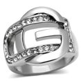 thumbnail image 1 of Bague pour Femmes en Acier Inoxydable Poli avec Cristal de Qualité Supérieure en Transparent - Taille 5, 1 of 1