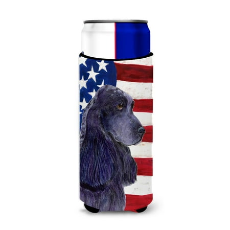 

Caroline s Treasures SS4227MUK USA American Flag with Cocker Spaniel Ultra Hugger for slim cans Slim Can multicolor